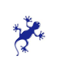 Label moto 3D de forme LEZARD Bleu réflechissant