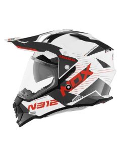 Casque enduro NOX N312 ENTEND Blanc Rouge Taille M
