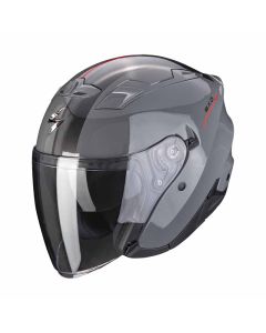 Casque jet SCORPION EXO-230 SR Gris ciment Rouge