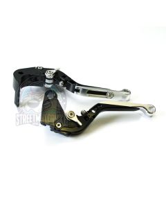 leviers moto Flip Up ajustable repliable SMB HONDA #3 Noir silver