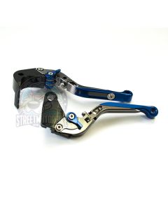 leviers moto Flip Up ajustable repliable SMB HONDA #4 Titane bleu