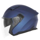 Casque jet moto NOX N130 Bleu mat métallisé 
