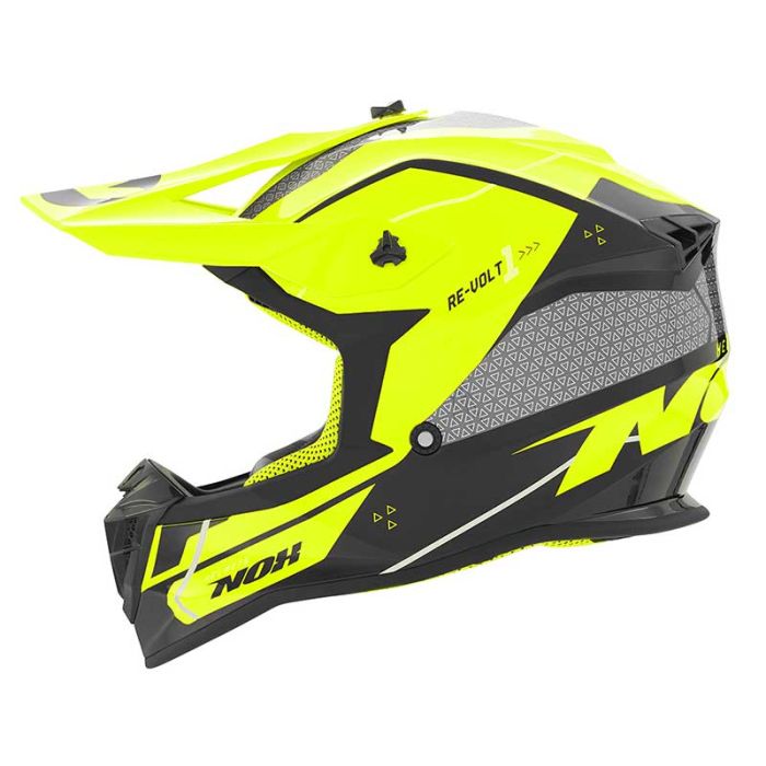 Casque moto cross NOX N632K RE-VOLT1 KID Jaune fluo